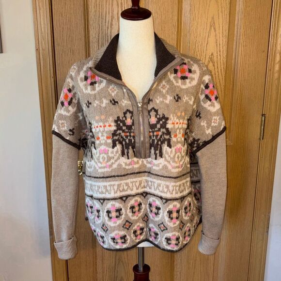Anthropologie Sleeping On Snow Fairbanks Half-Zip Pullover Sweater XS/S - Picture 2 of 6